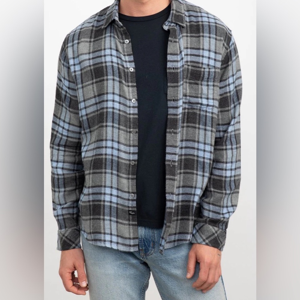 RAILS • NWT Dark Water Lennox shirt button up long sleeve brushed plaid xlarge
